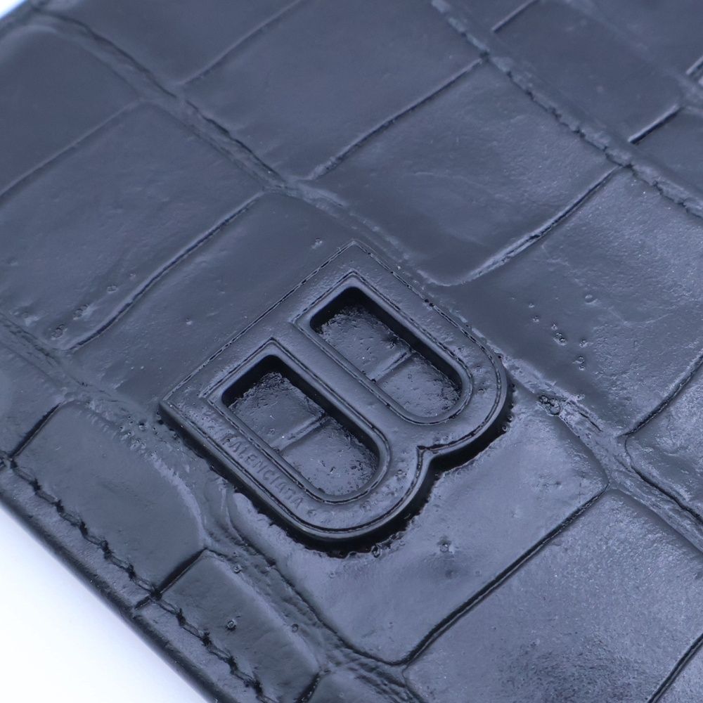 BALENCIAGA (バレンシアガ) Bロゴ クロコ型押し レザーカードケース