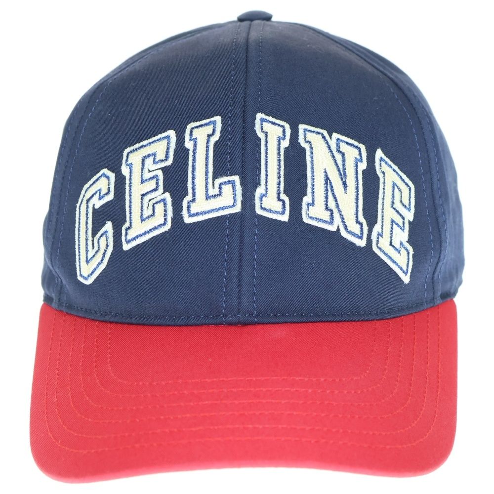  CELINE セリーヌ College Baseball Cap カレッジロゴ ベースボールキャップ 帽子 ネイビー .07 VR キャップ 帽子