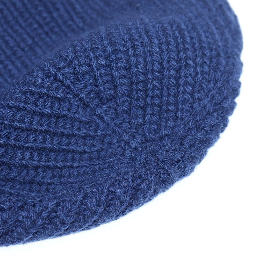  CELINE セリーヌ Wool Beanie ロゴ刺繍 ウールニットビーニー 帽子 ネイビー 38 NO ニット帽 ビーニー 帽子