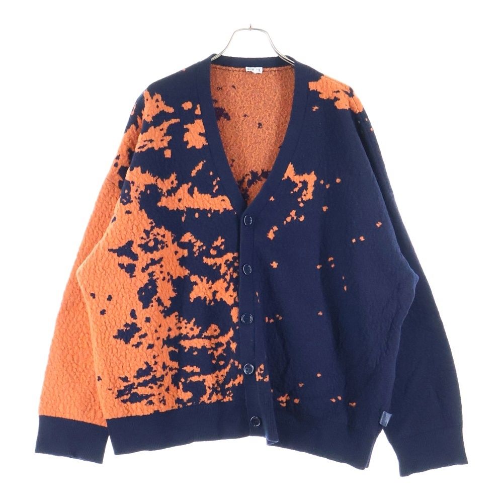 LOEWE ロエベ GRAPHIC CARDIGAN グラフィックデザイン ウールカーディガン ネイビー オレンジ H526Y16K33