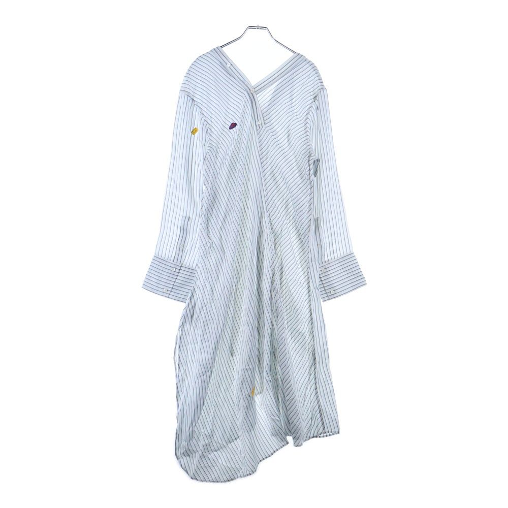 Acne Studios アクネ ストゥディオズ ASYMMETRIC DESIGN SHIRT DRESS アシンメトリー ストライプ柄 レーヨンドレス ホワイト ブルー FN-WN-DRES001476 レディース