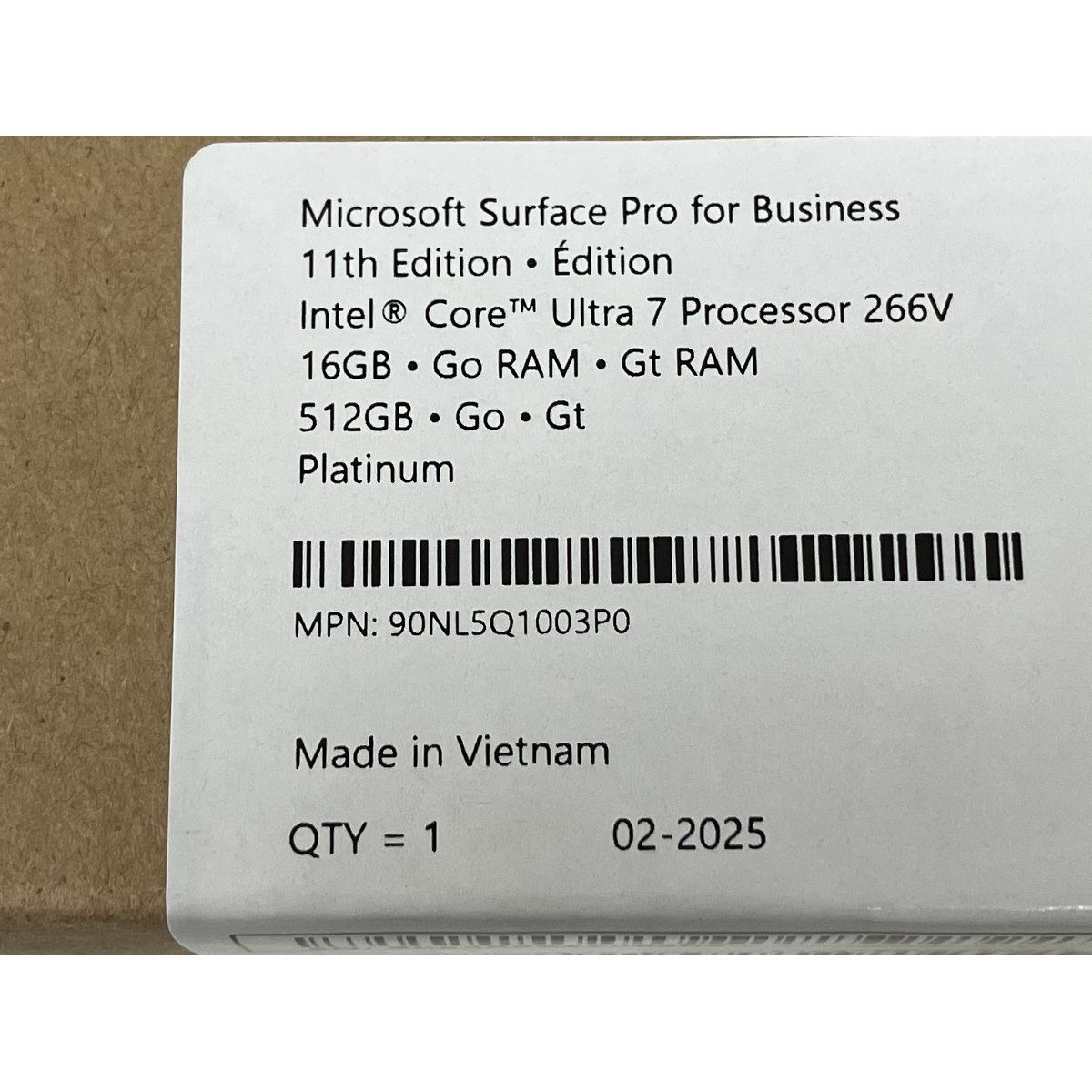 Microsoft EP 2-20258 surface 第11世代 Core Ultra 7 16 GB 512 法人向け タブレット PC マイクロソフト