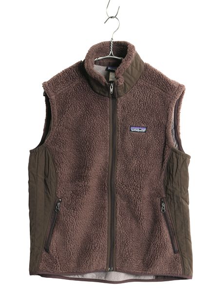なクーポン配布中! パタゴニア レトロX フリース ベスト レディース L 09年製 フルジップ アウトドア パイル 重ね着 前開き ハイネック 廃盤 ボア ブラウン