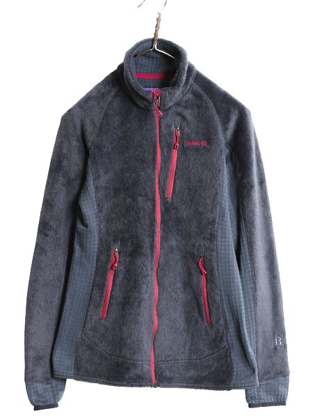 なクーポン配布中! パタゴニア R2 ジャケット レディース M 17年製 ハイ パイル フリース ストレッチ フルジップ ジャンパー ブルゾン レギュレーター 紺 灰