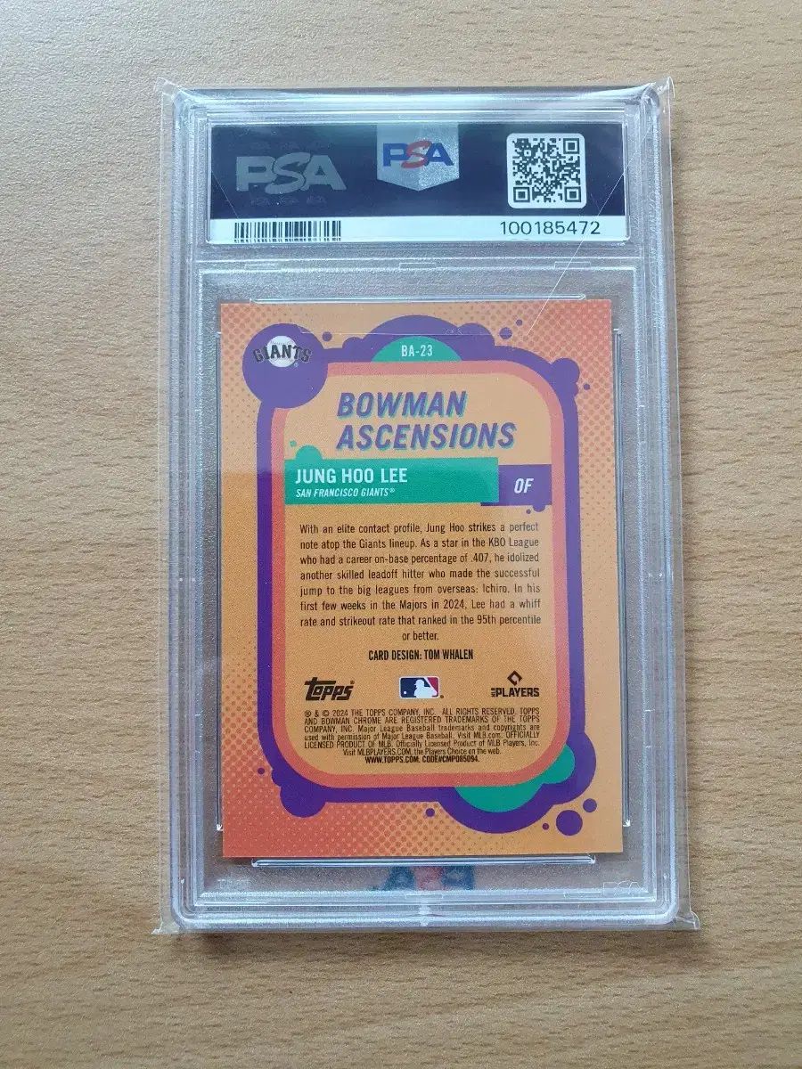 2025 バウマンクロム 李政厚 イ ジョンフ ルーキー アセンションズGOLD リーフ LEAF レフ PSA 10