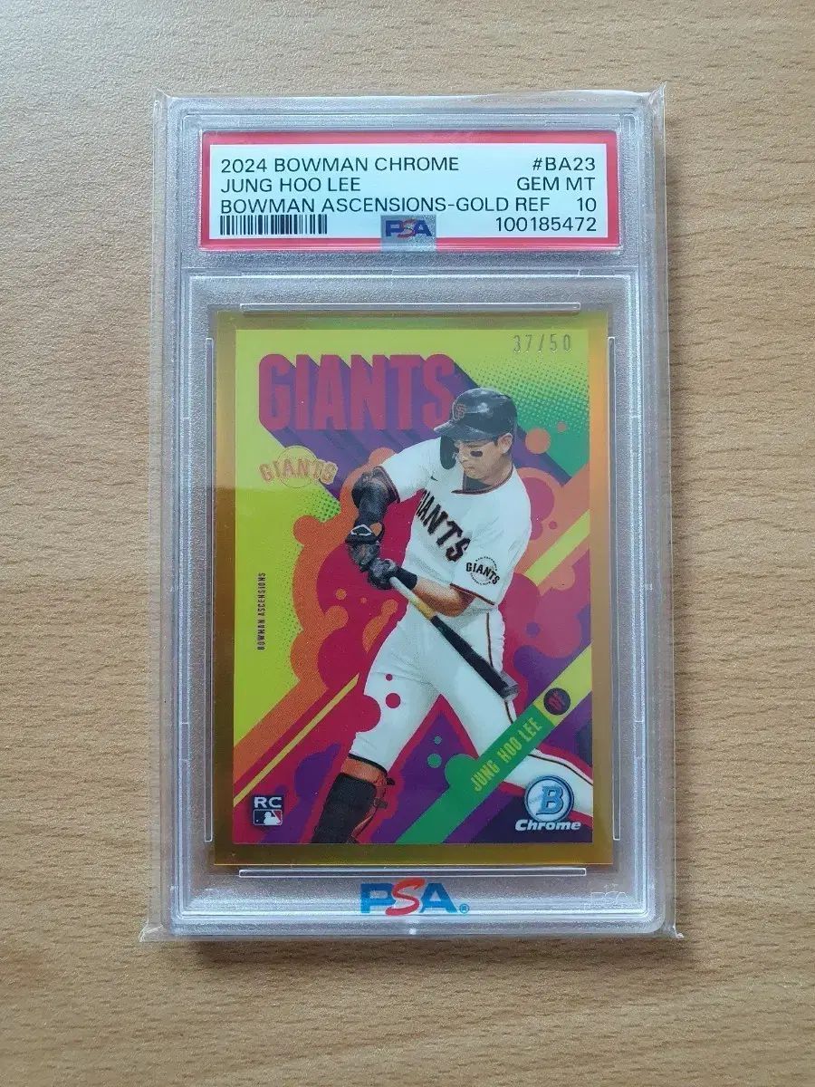 2025 バウマンクロム 李政厚 イ ジョンフ ルーキー 50枚 アセンションズGOLD リーフ LEAF レフ REFRACTOR PSA10