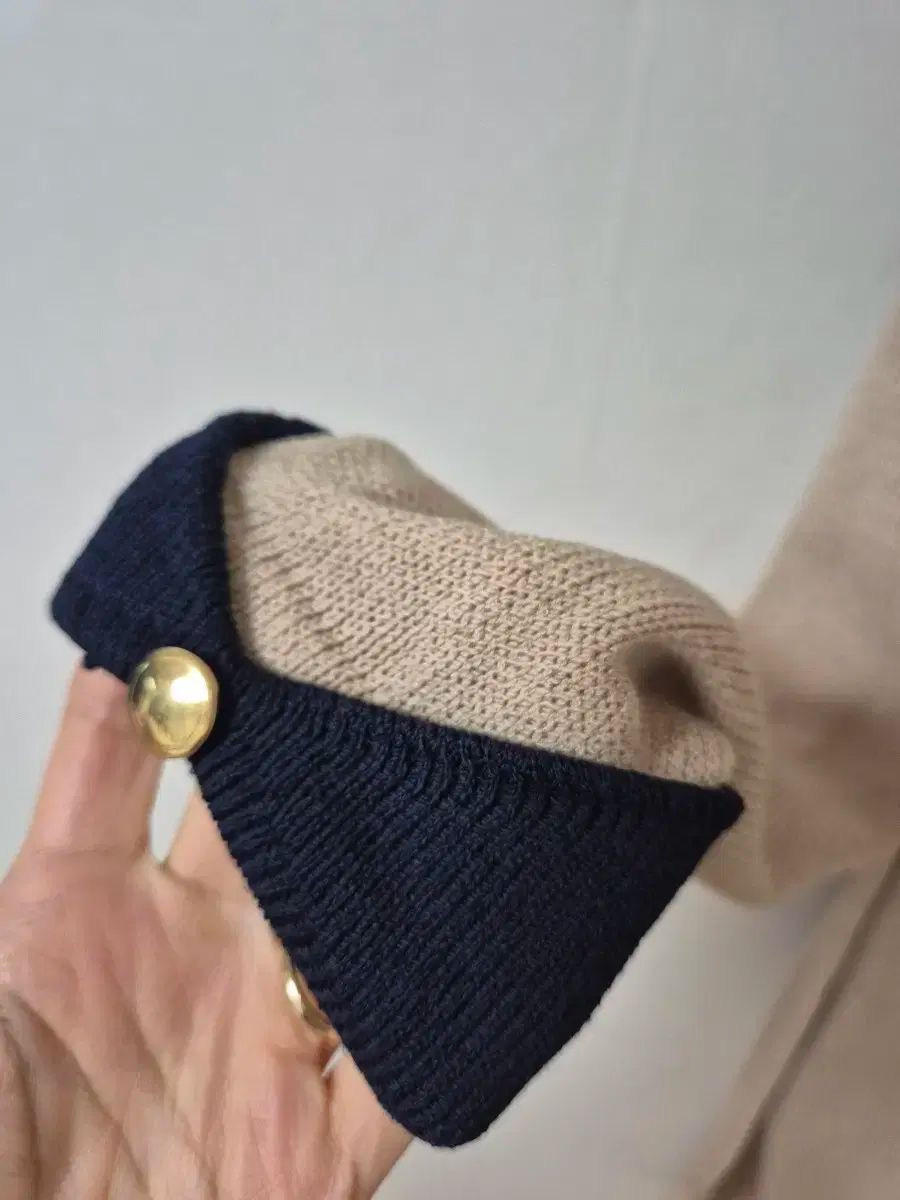  センジョーン カラ GOLDボタン ONE PIECE 長袖 七分袖 ひざ丈ワンピース