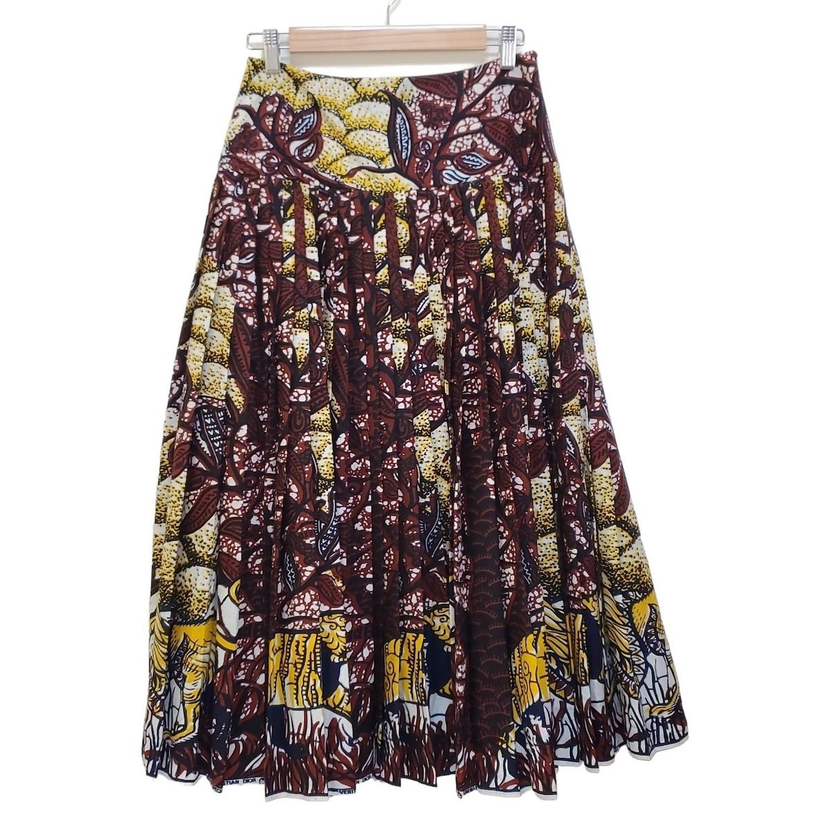 ディオール クリスチャンディオール ロングスカート サイズI 42 レディース トワル ドゥ ジュイ ソヴァージュ 011J50A3866 プリーツ