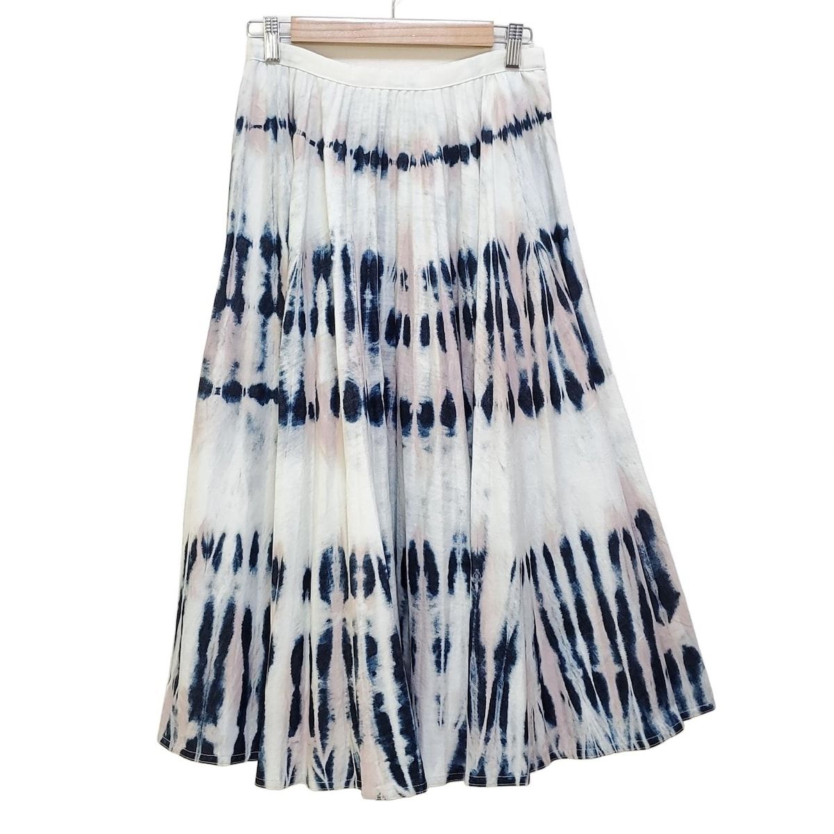 ディオール クリスチャンディオール ロングスカート サイズI 40 レディース アイボリー ダークネイビー マルチ タイダイ