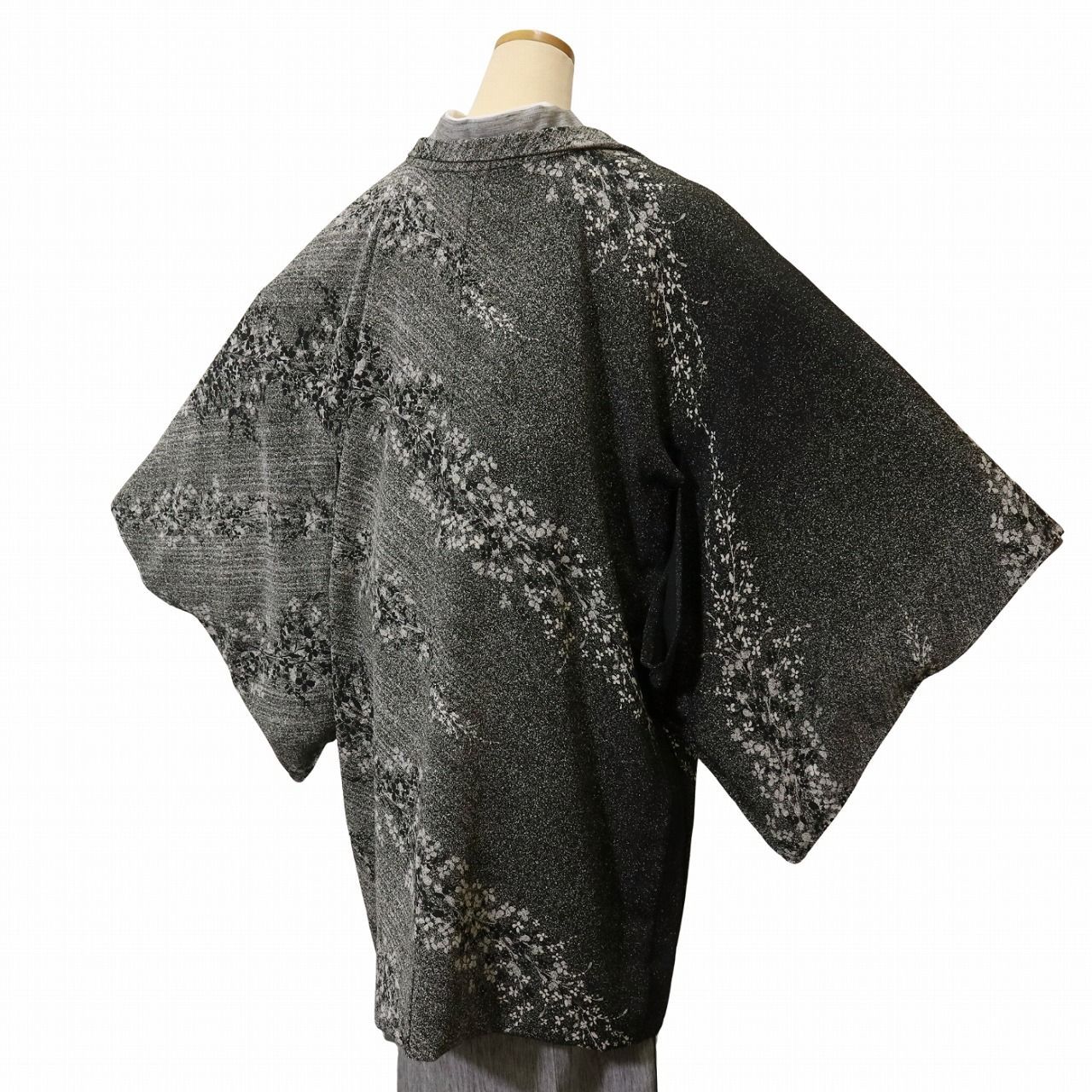 レディース単衣羽織 花吹雪 化繊ちり緬 ～ゆめこもん特製～ Mサイズ