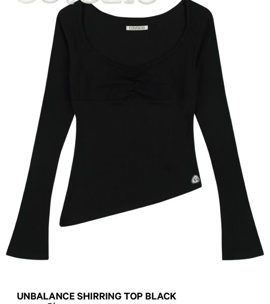 【おすすめ特集】 コ イセイオ アシメントリー シャーリングトップス ブラック