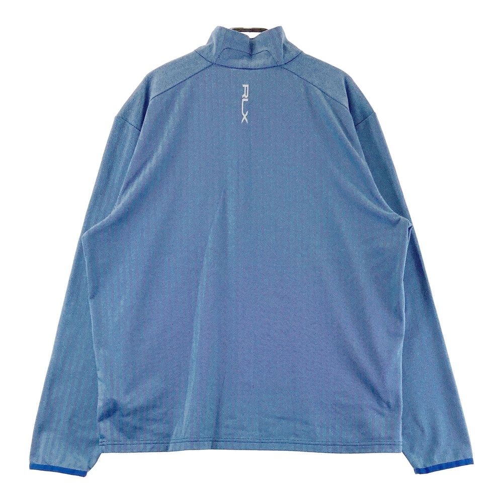 サイズ L RLX ラルフローレン ハーフジップ 長袖Tシャツ ヘリンボーン柄 ブルー系 ゴルフウェア メンズ ストスト