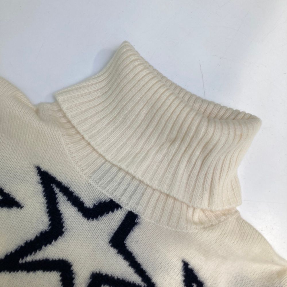 パーリーゲイツ　星　スター　ホワイト　裏地付き　ニット　セーター　0サイズ パーリーゲイツ 星 スター ホワイト 裏地付き ニット セーター 0サイズ