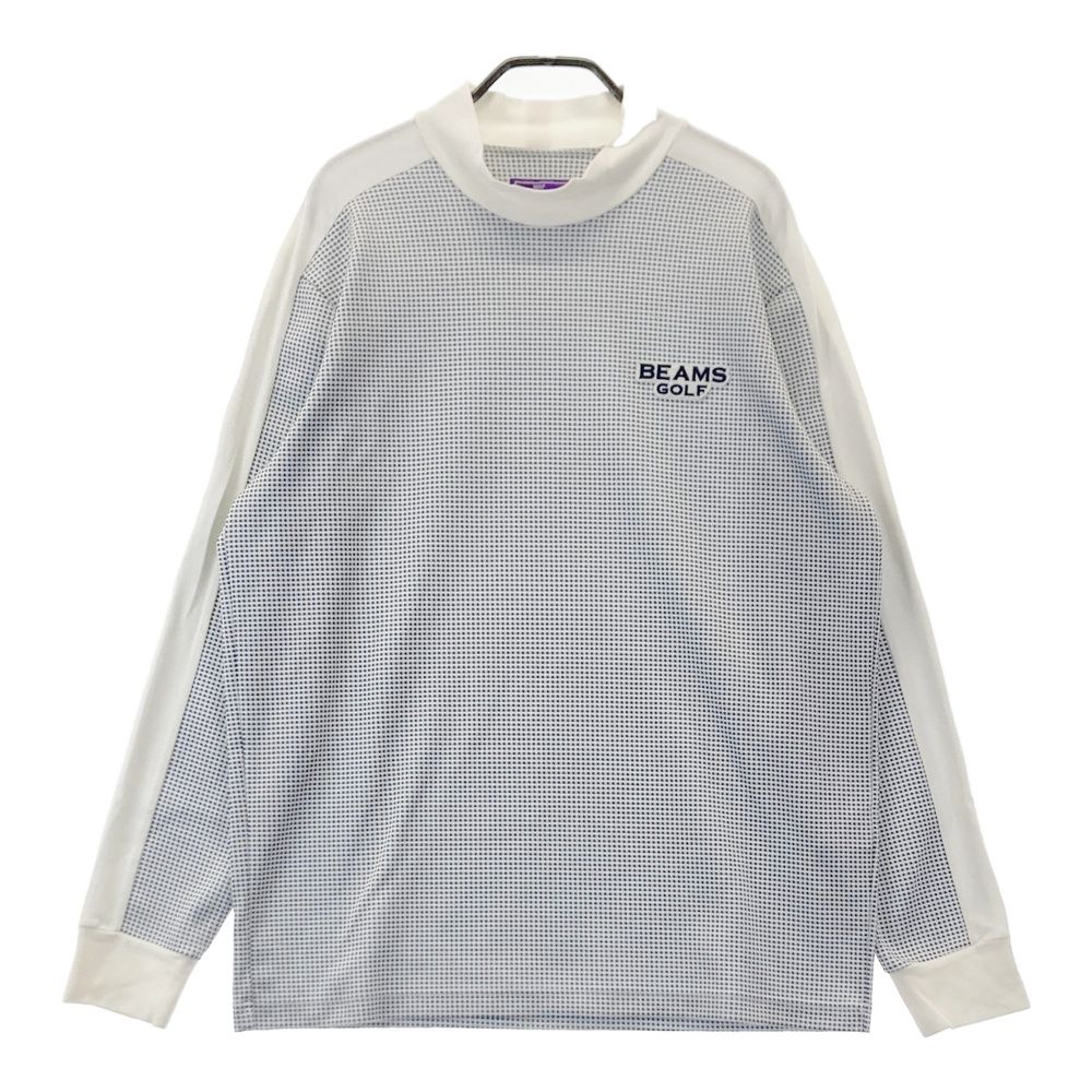 サイズ XL BEAMS GOLF ビームスゴルフ モデル パープルレーベル 長袖ニットセーター ギンガムチェック柄 グレー系 240101553516 ゴルフウェア メンズ ストスト