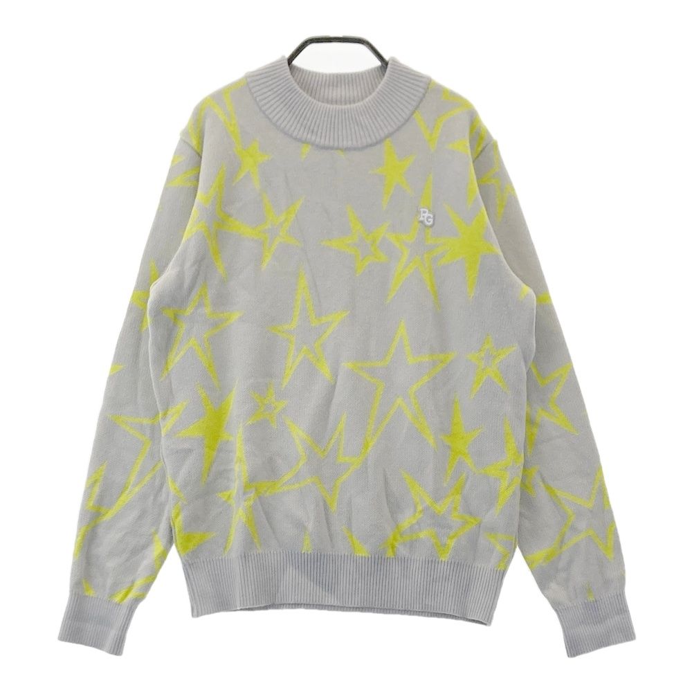 サイズ 2 PEARLY GATES パーリーゲイツ モデル モックネック ニットセーター 星柄 グレー系 240101553799 ゴルフウェア レディース ストスト