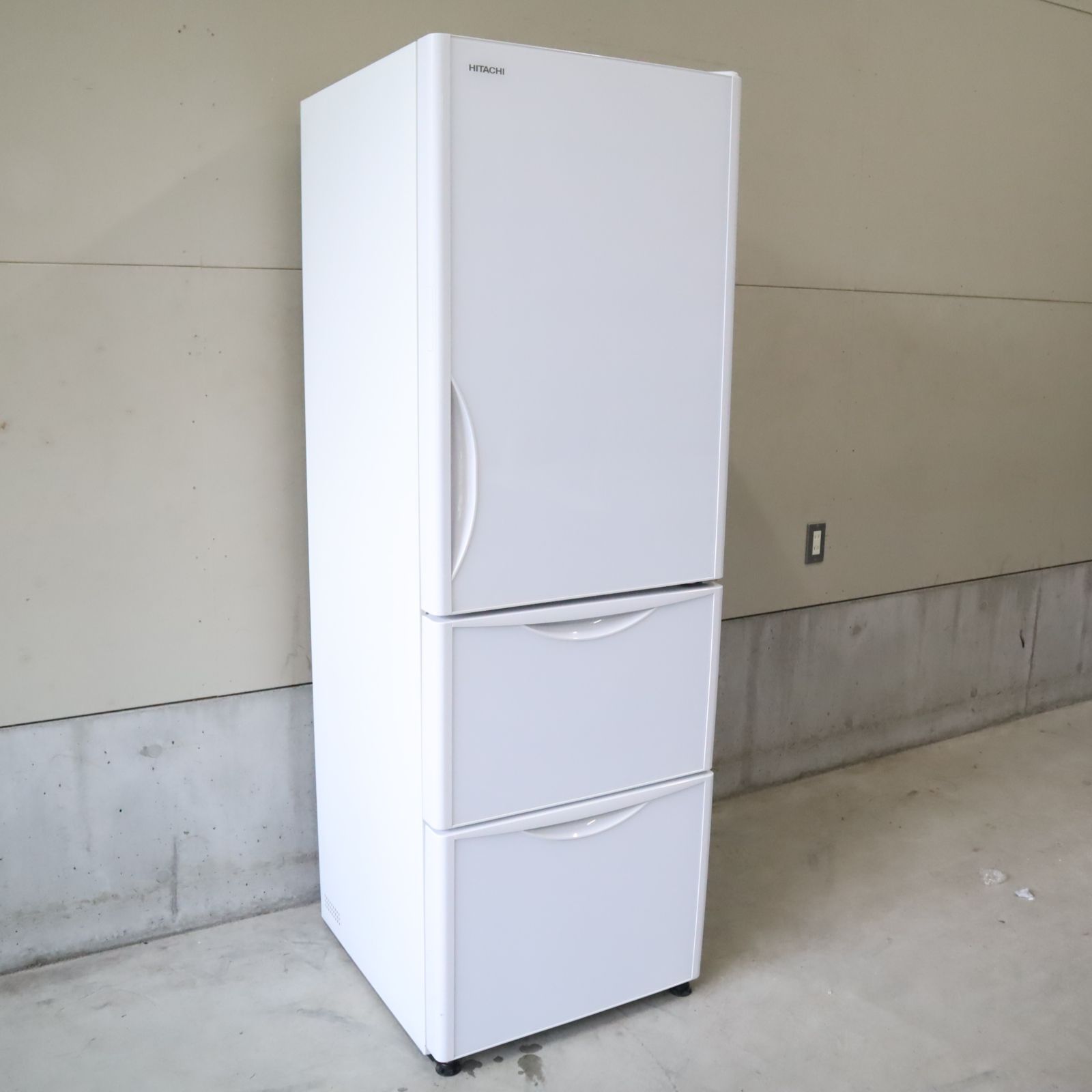 日立 HITACHI 冷凍冷蔵庫 R S 38 JV XW 375 L 大型冷蔵庫 3ドア 冷凍 野菜室 製氷機 消臭 脱臭 B 0007