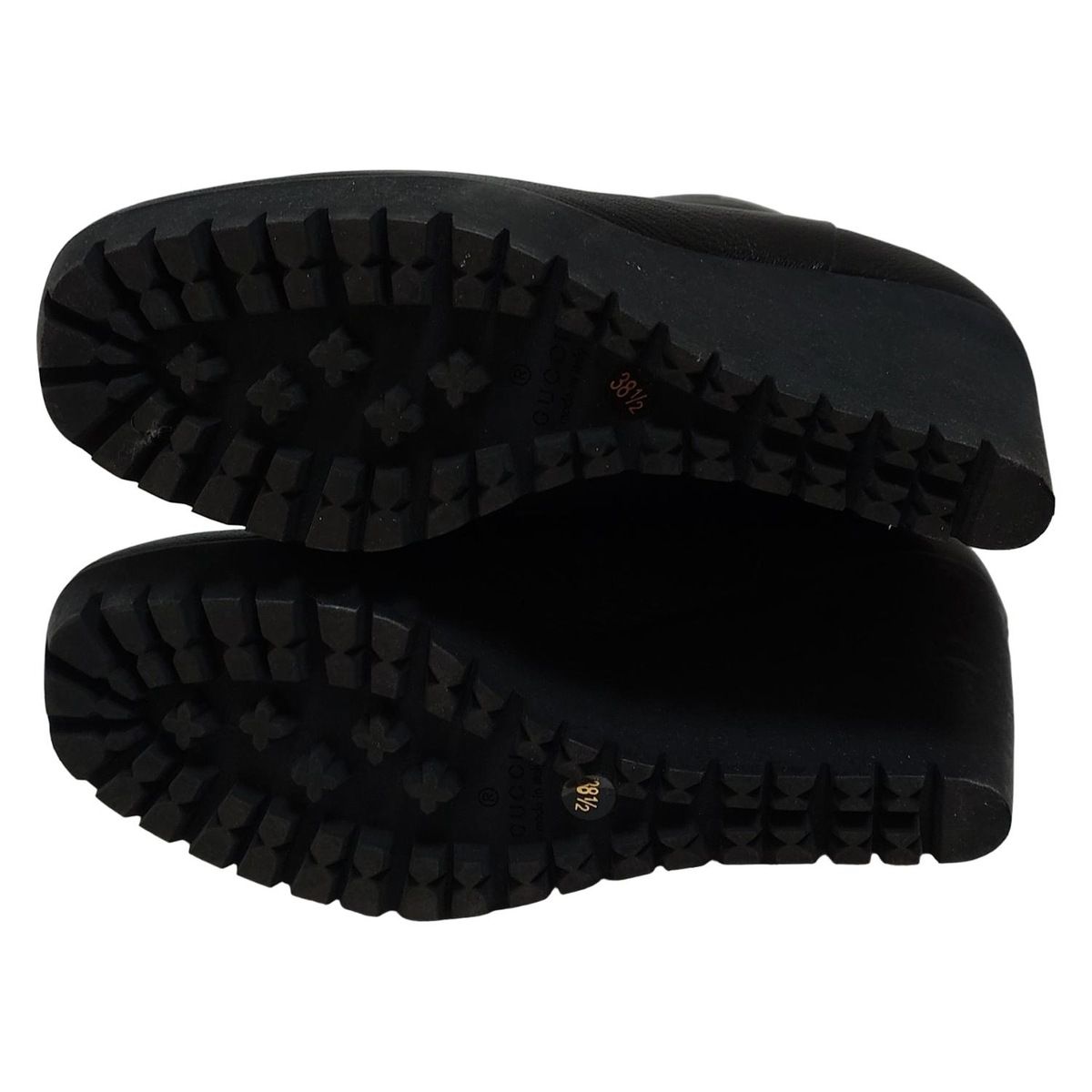 GUCCI(グッチ) ロングブーツ 38 1/2 レディース - 354478 黒 ウェッジ