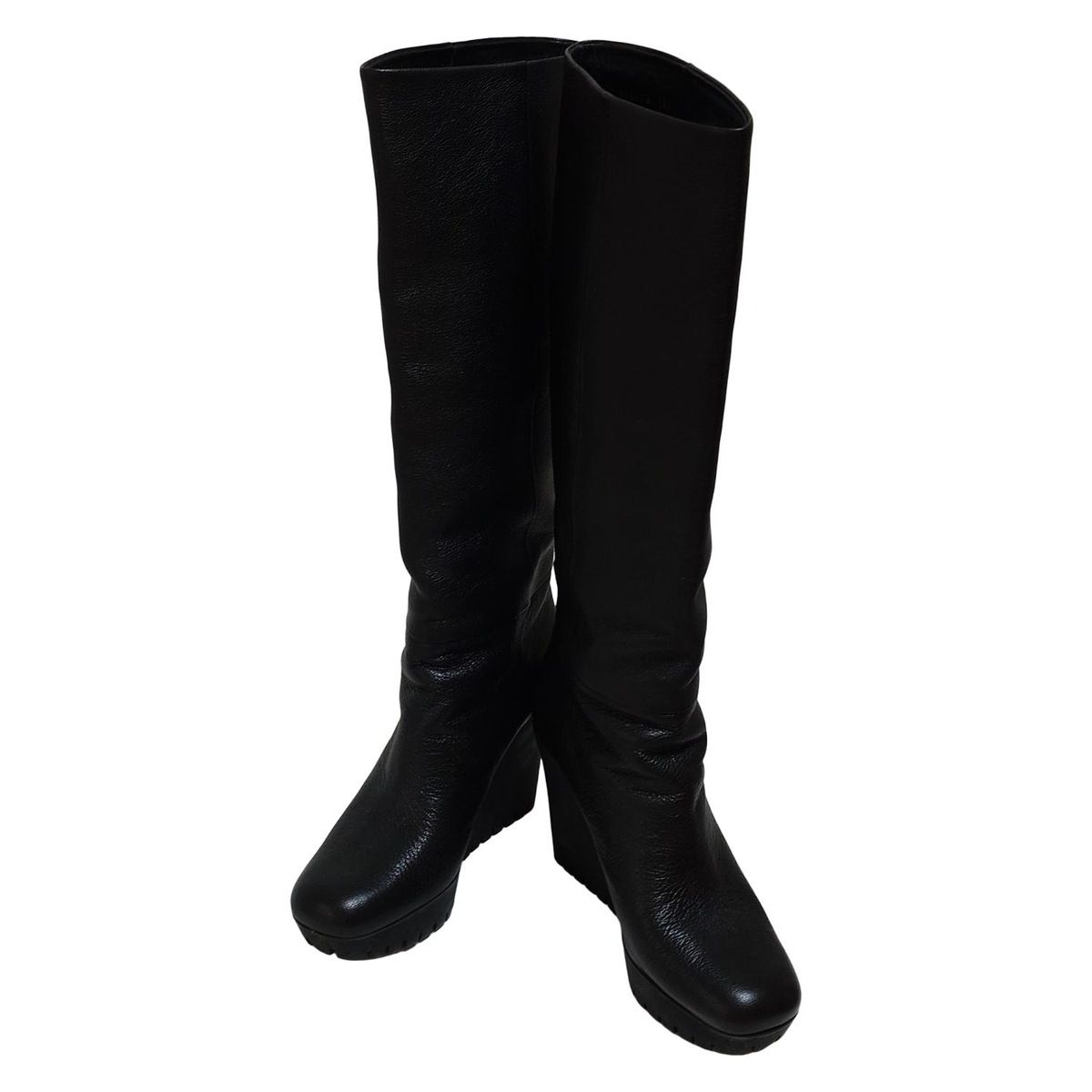 GUCCI(グッチ) ロングブーツ 38 1/2 レディース - 354478 黒 ウェッジ