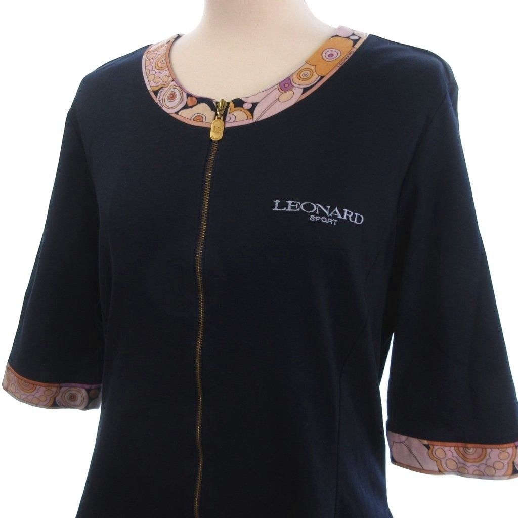 レオナールスポーツ LEONARD SPORT カーディガン ジップアップ 五分袖