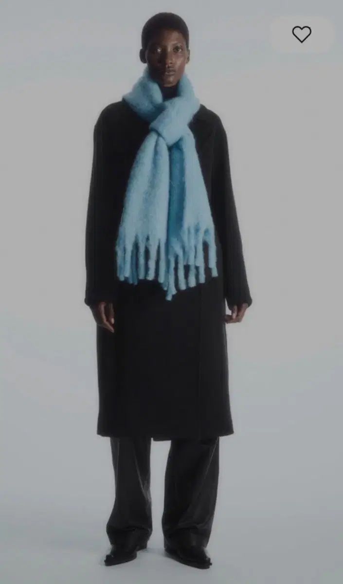 COS オーバーサイズ ブルー モヘア ブレンド スカーフ ターコイズ