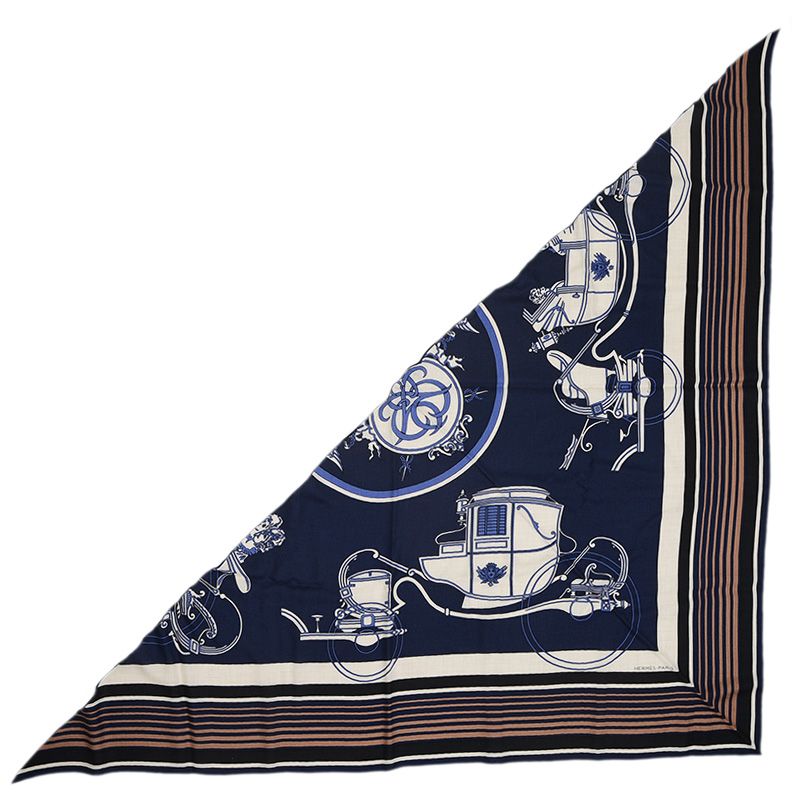 エルメス トライアングルジェアン ショール エクスリブリス キャバン ナチュラル