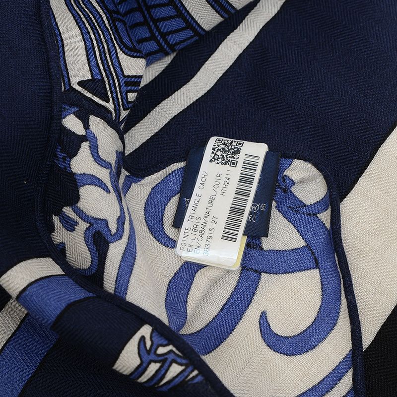  エルメス トライアングルジェアン ショール エクスリブリス キャバン ナチュラル バンダナ スカーフ 小物