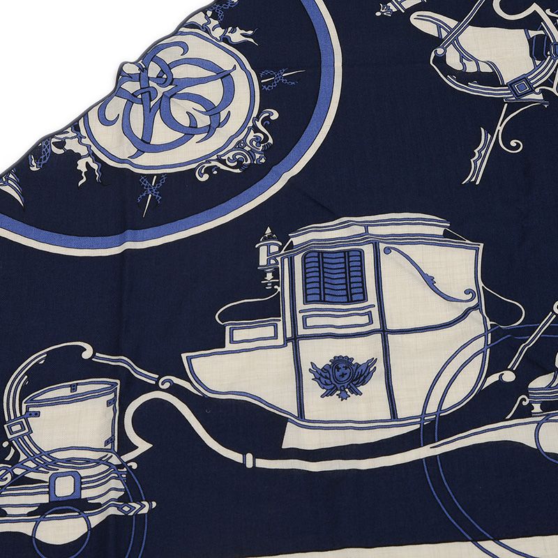 エルメス トライアングルジェアン ショール エクスリブリス キャバン ナチュラル