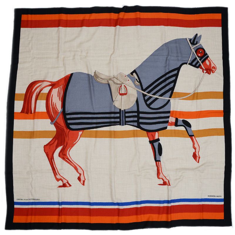 エルメス カレ140 馬着とともに シルク マルチ