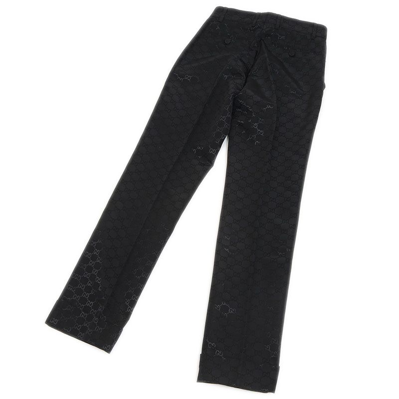 グッチ GGキャンバス スラックス コットン混 ブラック 36 664408