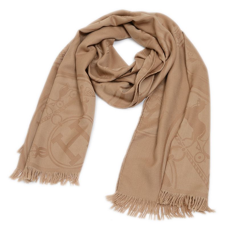 HERMESニューリブリスカシミアシルクストール HERMÈSエルメス ニュー