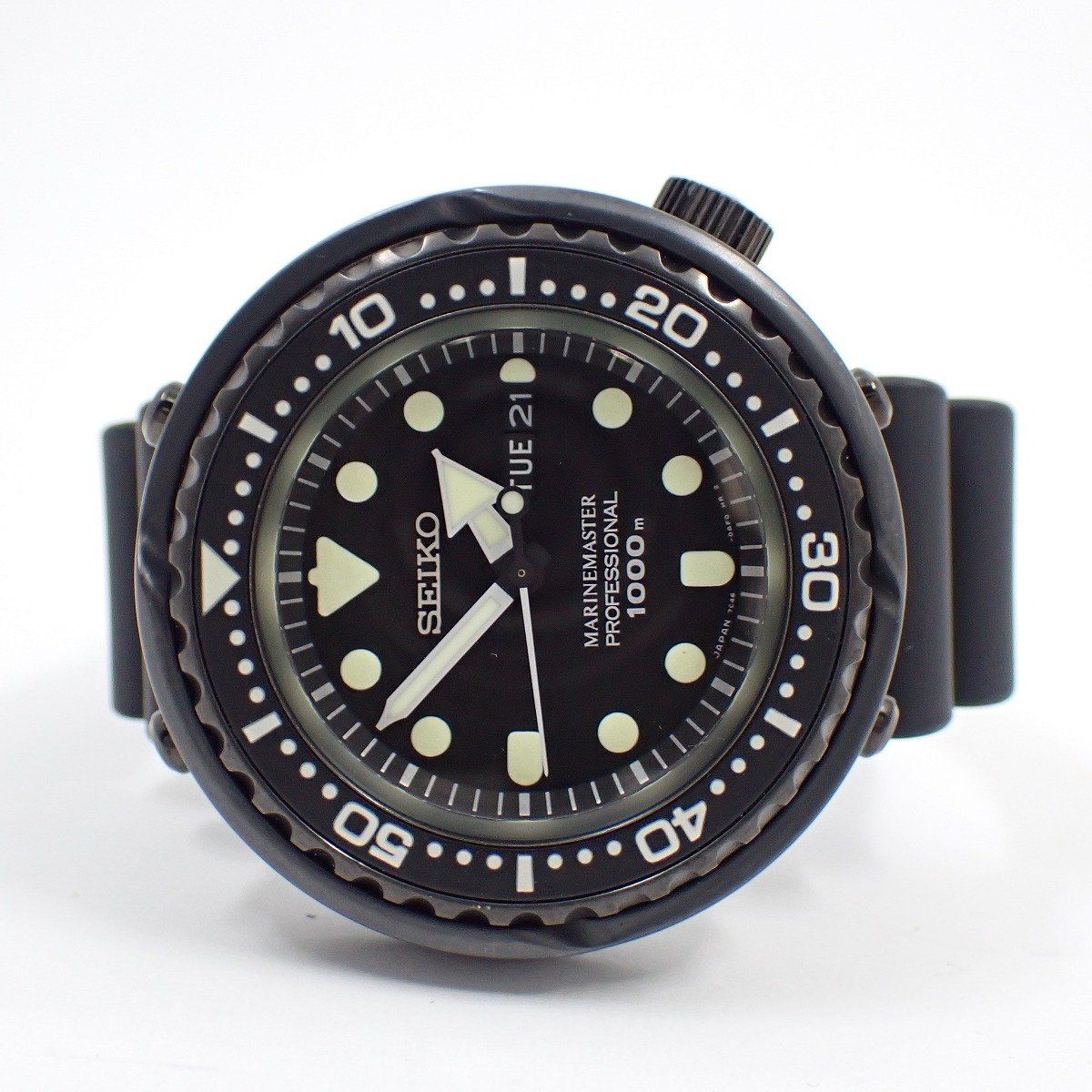 SEIKO セイコー プロスペックス マリーンマスター クォーツ メンズ 腕時計 デイデイト 黒文字盤 SBBN 025 7 C 46 0 AH