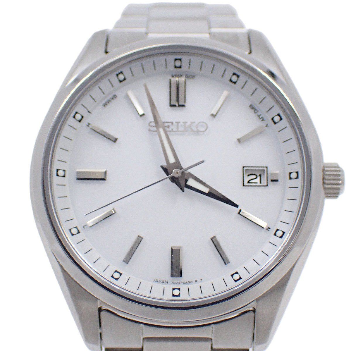 SEIKO セイコー セレクション Sシリーズ ソーラー電波 メンズ 腕時計 白文字盤 純正SSベルト SBTM317 7B72-0AC0 いおき質店