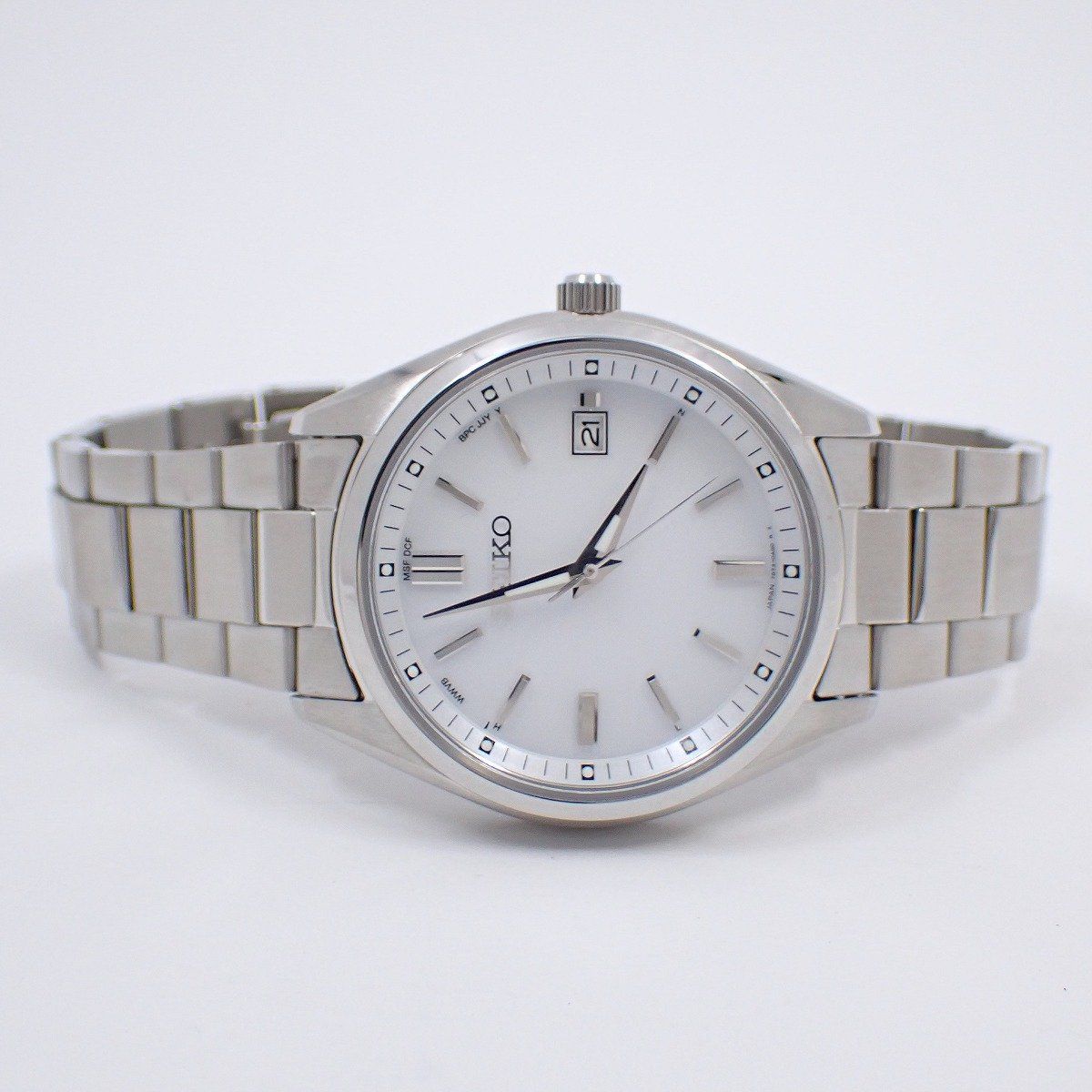 SEIKO セイコー セレクション Sシリーズ ソーラー電波 メンズ 腕時計 白文字盤 SSベルト SBTM 317 7 B 72 0 AC