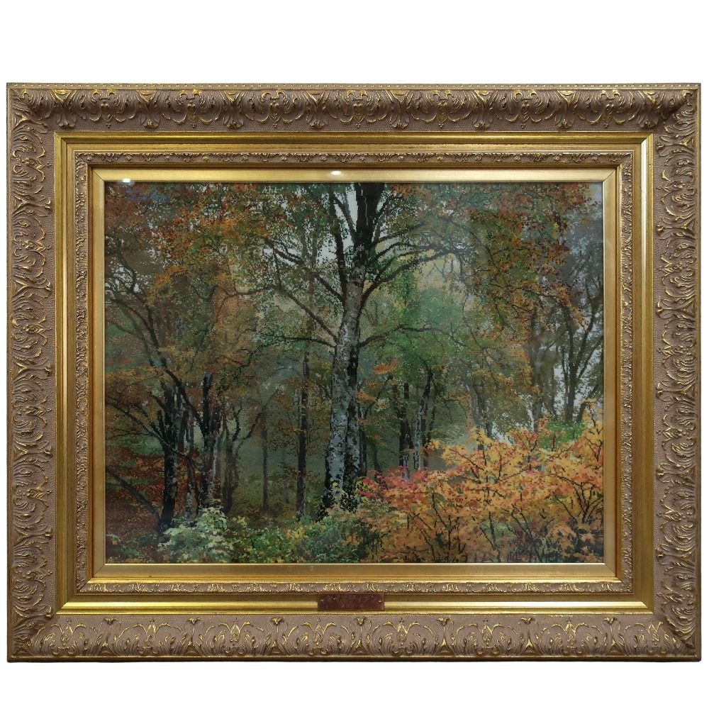 タブリーズ産 セイエディアン工房 ペルシャ絨毯 額装 ユニセックス 絵画