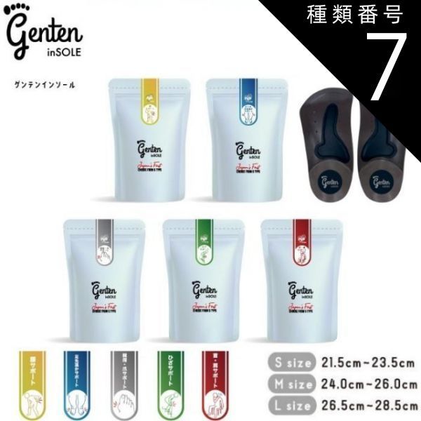 種類7 L 26 5〜28 5 cm レッド 首 肩サポート ゲンテンインソール 5種 genten 正規流通品 男女兼用 足裏アーチサポート 土踏まず 衝撃吸収 靴用 代謝サポート 姿勢 矯正 靴の中敷き 中敷き 体幹 ダイエット O脚 外反母趾 冷え