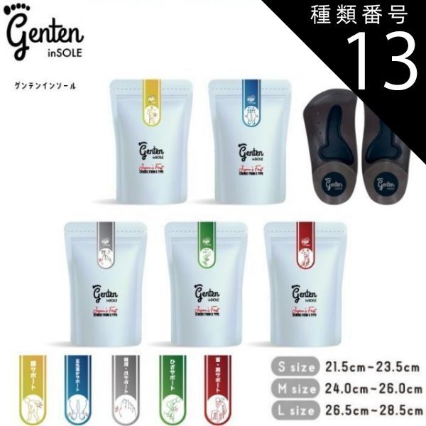 種類13 L 26.5〜28.5 cm ブルー 足先温かサポート ゲンテンインソール 5種 genten 正規流通品 男女兼用 足裏アーチサポート 土踏まず 衝撃吸収 靴用 代謝サポート 姿勢 矯正 靴の中敷き 中敷き 体幹 ダイエット O脚 外反母趾 冷