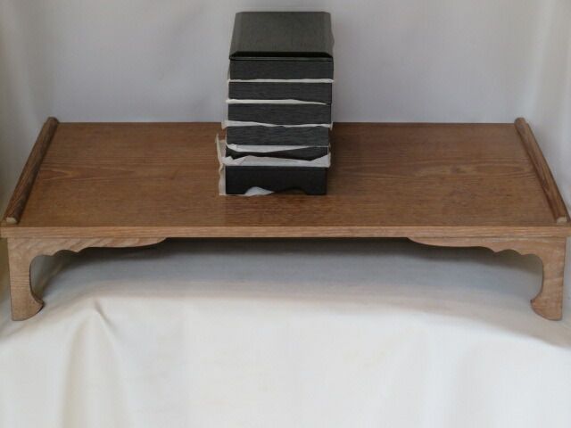 十一月 特売品 茶歌舞伎用 女桑文台と黒掻合塗五段重硯セット 税込