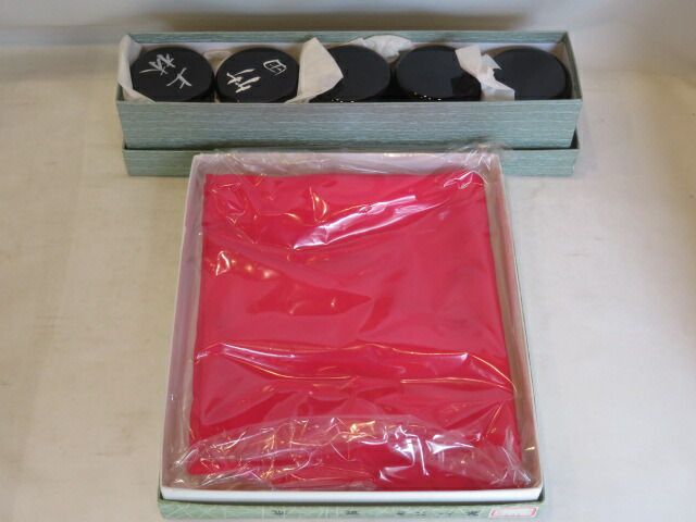 十一月 特売品 七事式 茶歌舞伎 黒真塗 PC漆塗棗五個入と 裏千家用茶歌舞伎帛紗〔税込 〕