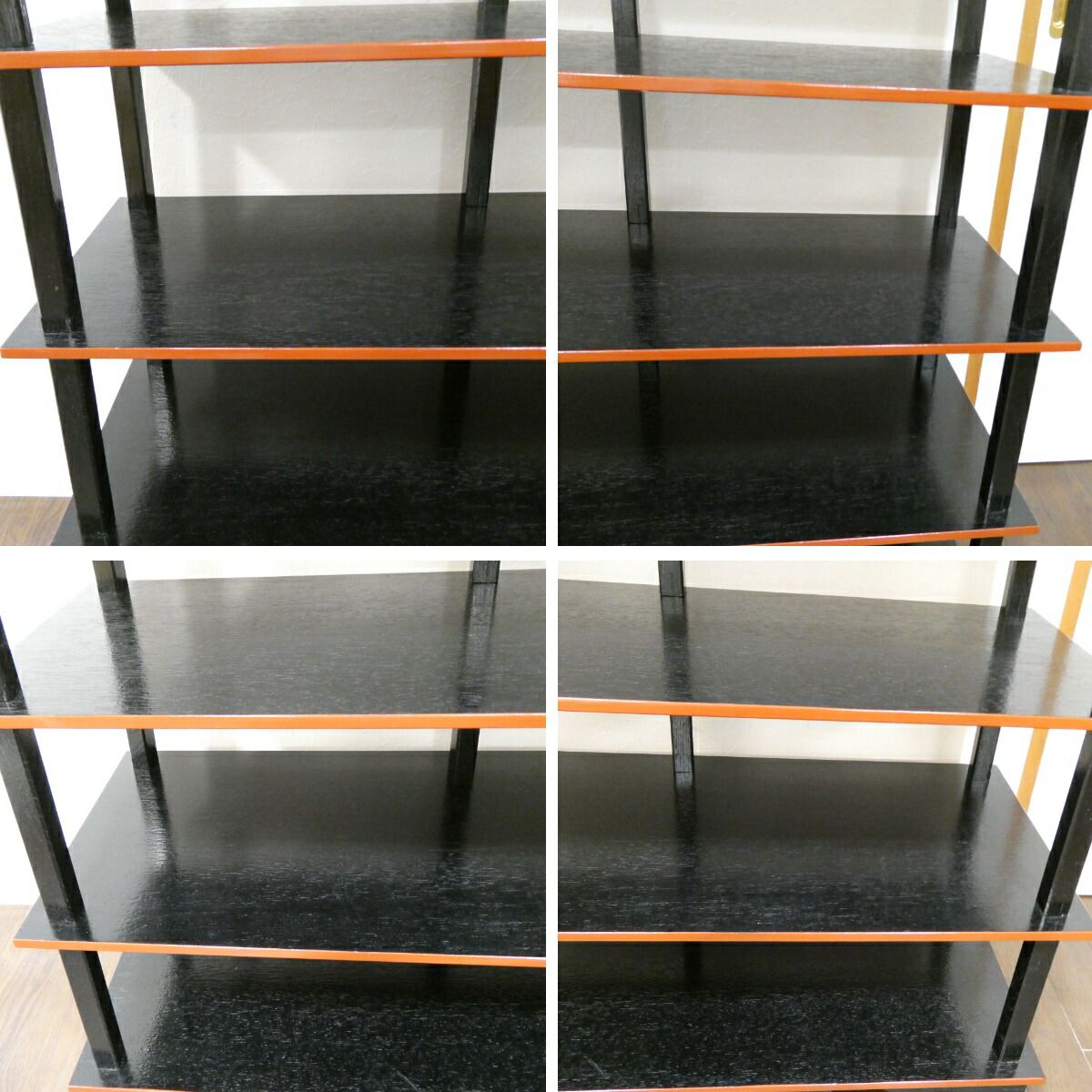 美品 懐石道具 五段 配膳棚 組立式 柿合塗 引出し付 木製爪紅 収納家具茶器 引き出し付】懐石道具 木製組立式 五段配膳棚 水屋棚 水谷棚 紙箱入り