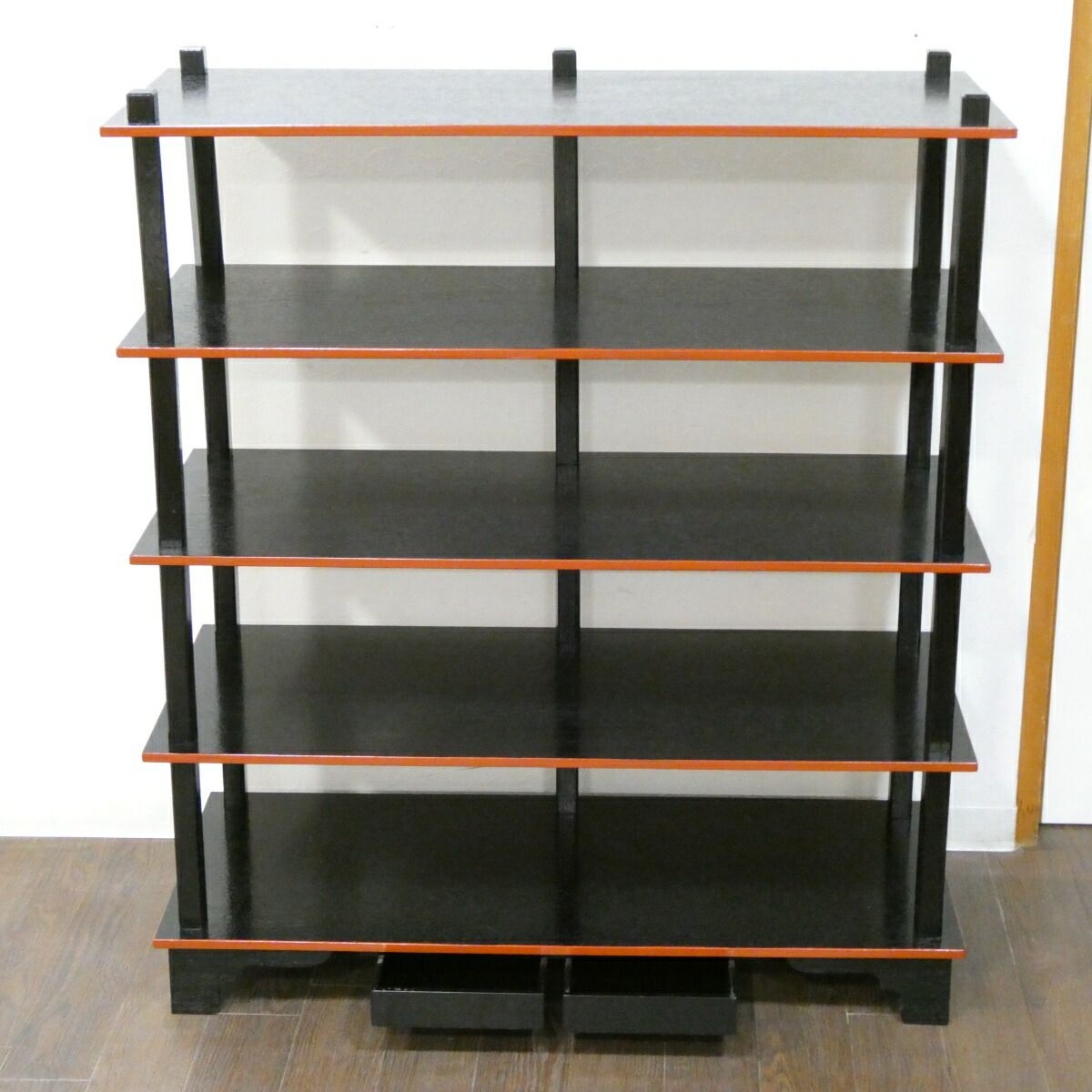 引き出し付】懐石道具 木製組立式 五段配膳棚 水屋棚 水谷棚