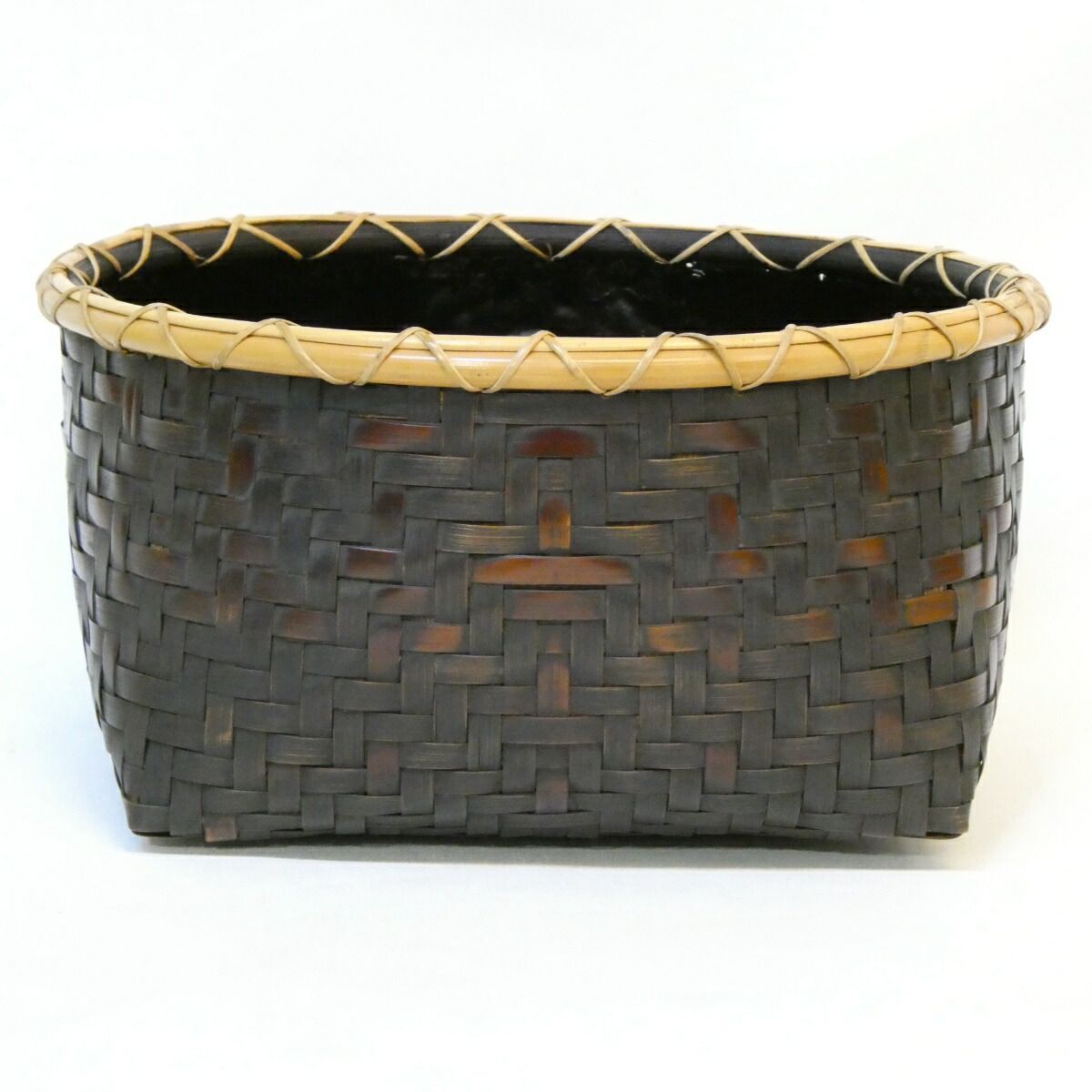 十一月の特売品】平安東山麓 竹篭師 東竹園斎作 利休好 油竹炭斗 炉用