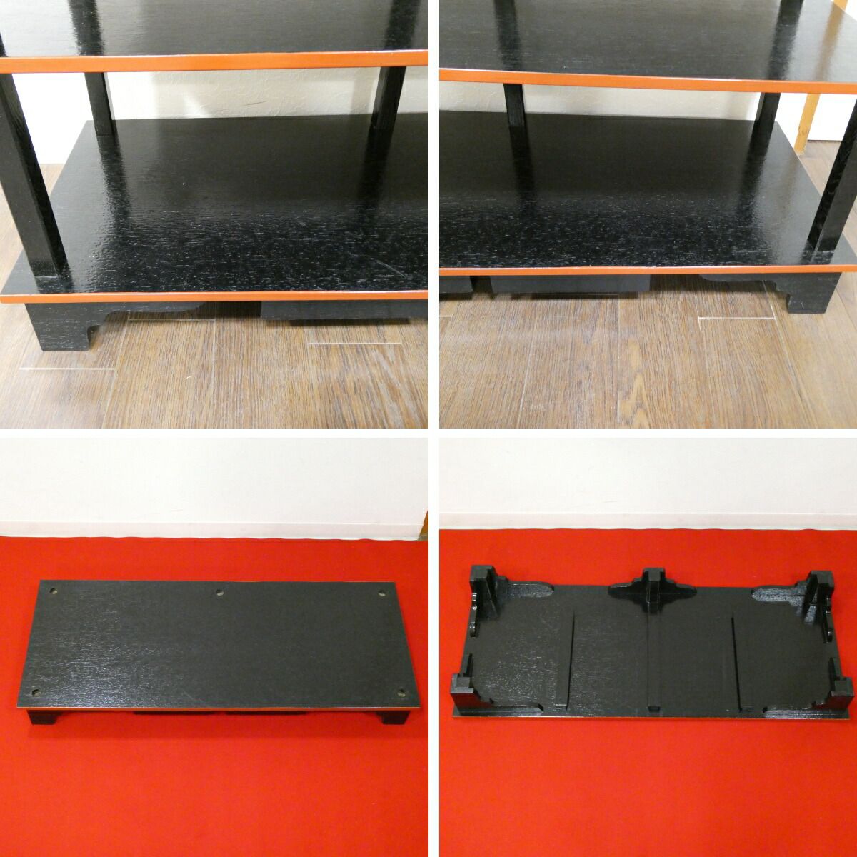 【引き出し付】懐石道具 木製組立式 五段配膳棚 水屋棚 紙箱入り 引き出し付】懐石道具 木製組立式 五段配膳棚 水屋棚 水谷棚