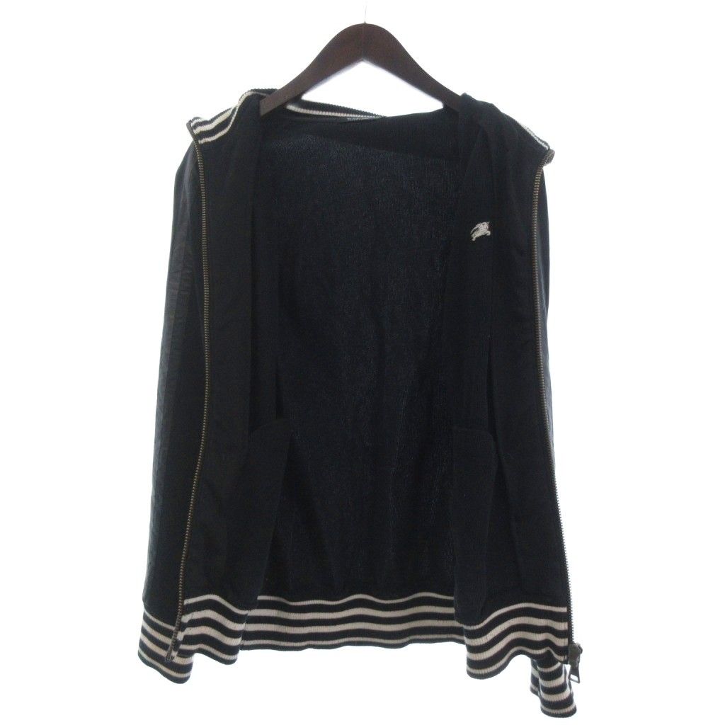 【美品/L】バーバリー ブラックレーベル ジップジャケット 黒 カラーライン 美品/L】バーバリー ブラックレーベル ジップジャケット 黒 カラー