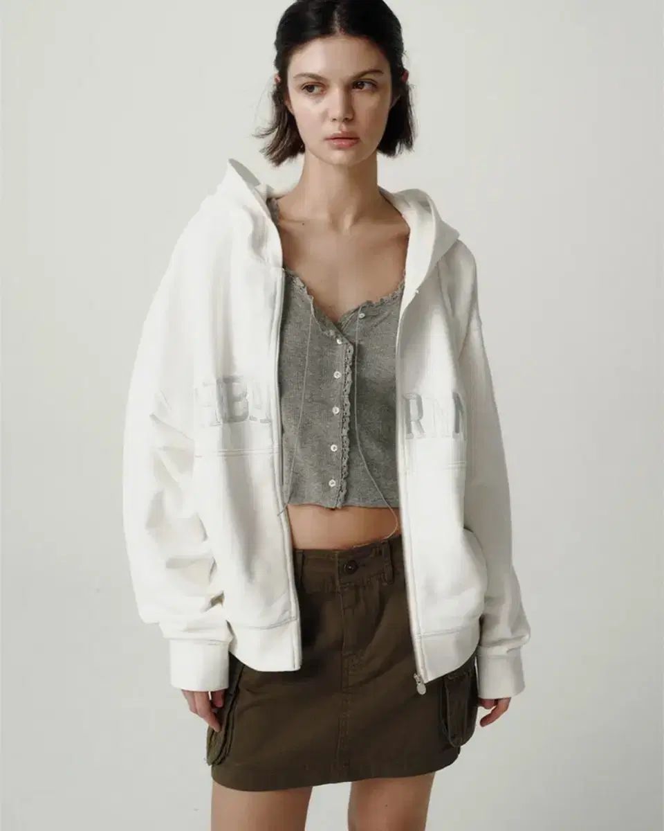 ザ バーネット フードジップアップ キャンプ スウェット ジップアップ フーディー ジャケット アイボリー