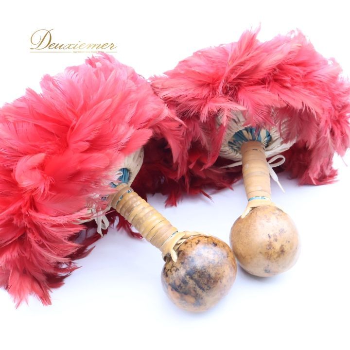 フラダンス ウリウリ マラカス 小物 小道具 楽器 レッド系 赤 イエロー  