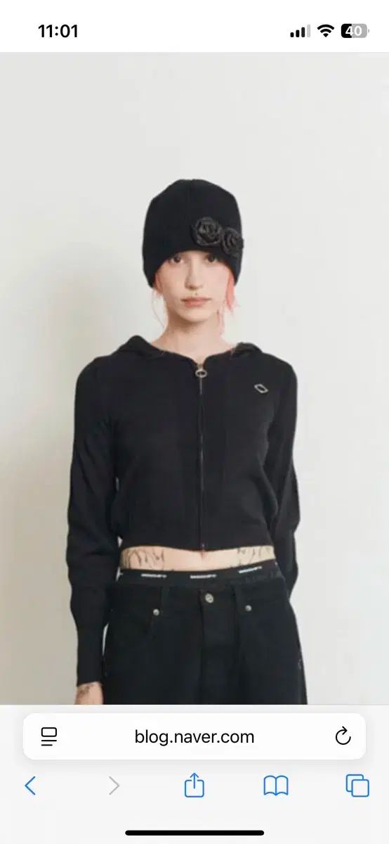 ミスチーフ コサジュー ニット ビーニー