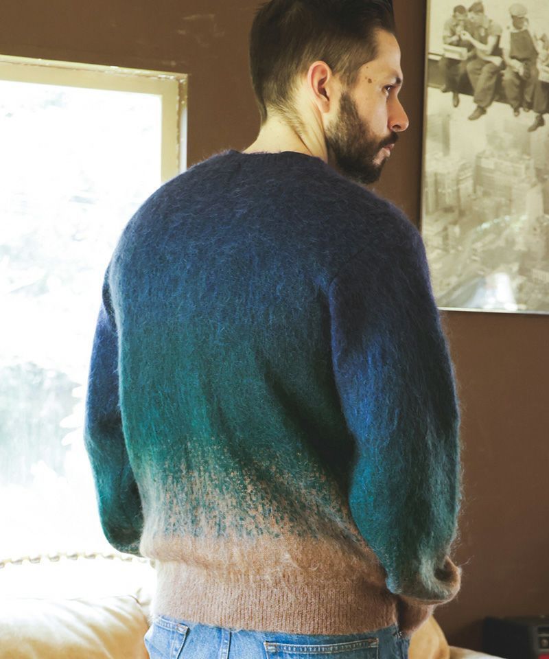 MR OLIVE MOHAIR KNIT 6 BUTTON ミスターオリーブ グラデーションモヘアニット 6ボタンカーディガン カーディガン トップス メンズ