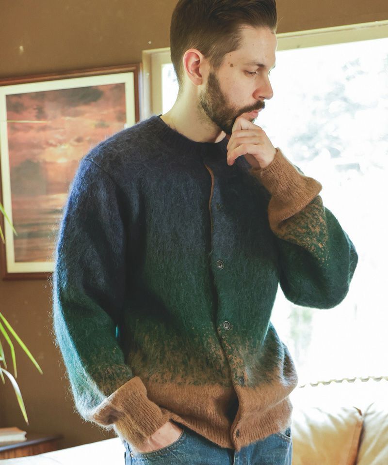 MR.OLIVE GRADATION MOHAIR KNIT 6-BUTTON CARDIGAN ミスターオリーブ グラデーションモヘアニット 6ボタンカーディガン