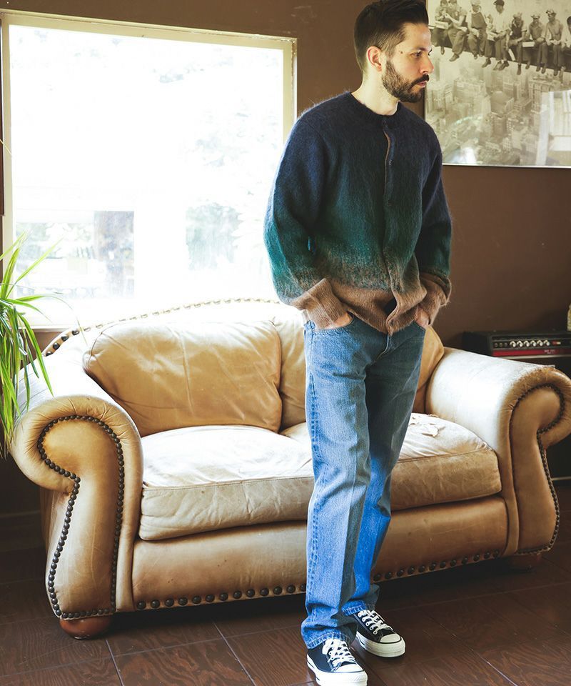 グラデーションモヘアニット