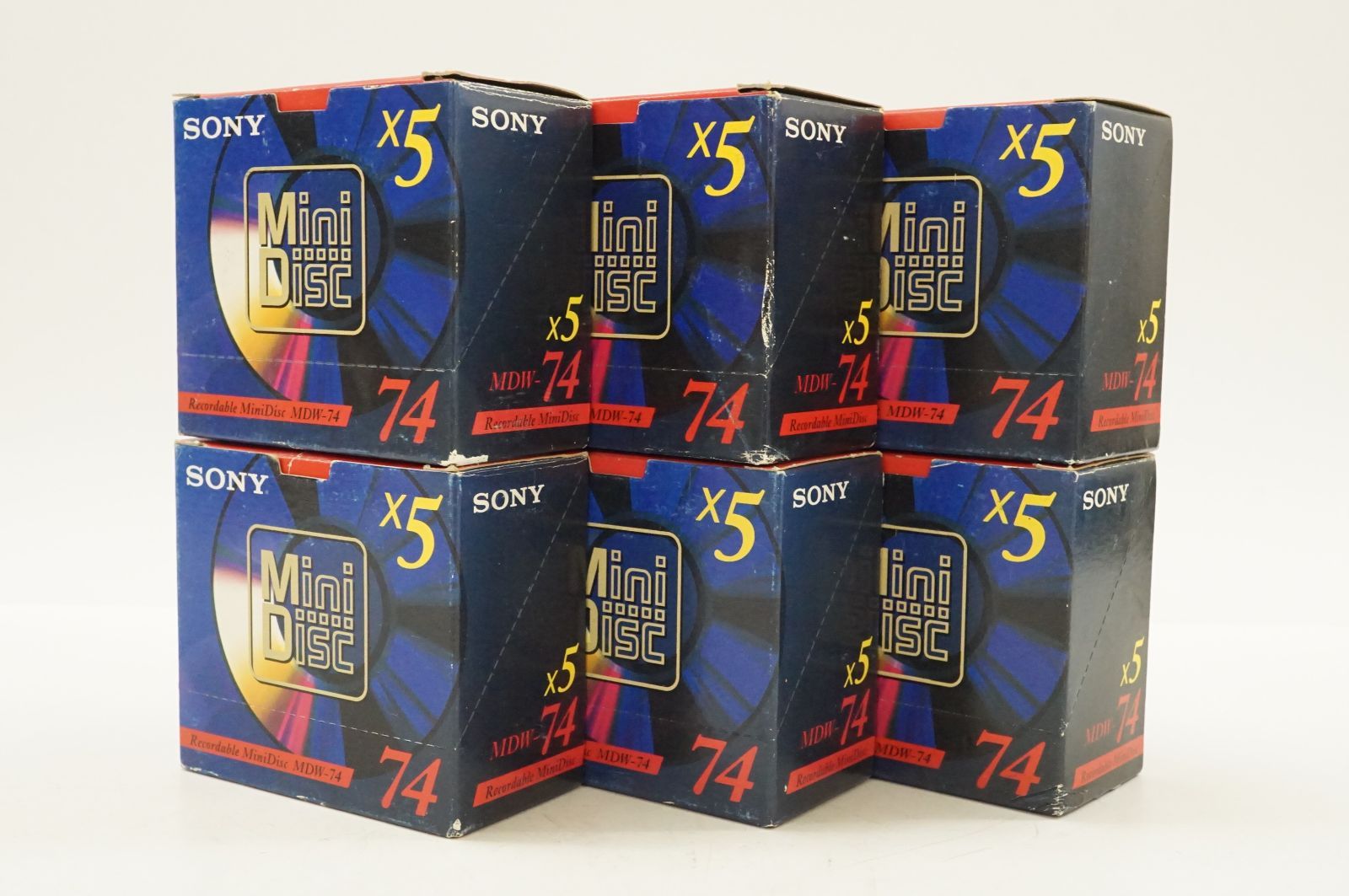 C021207 SONY Mini DisC 74分 MDW-74 5枚入り x 6パック 30枚